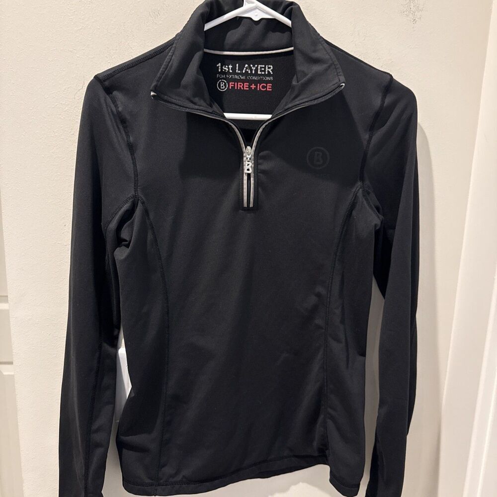 Bogner Fire+Ice 1st Layer Baselayer Black Quarter Zip Sz XS